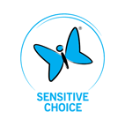 Sensitive Choice butterfly symbol on white background